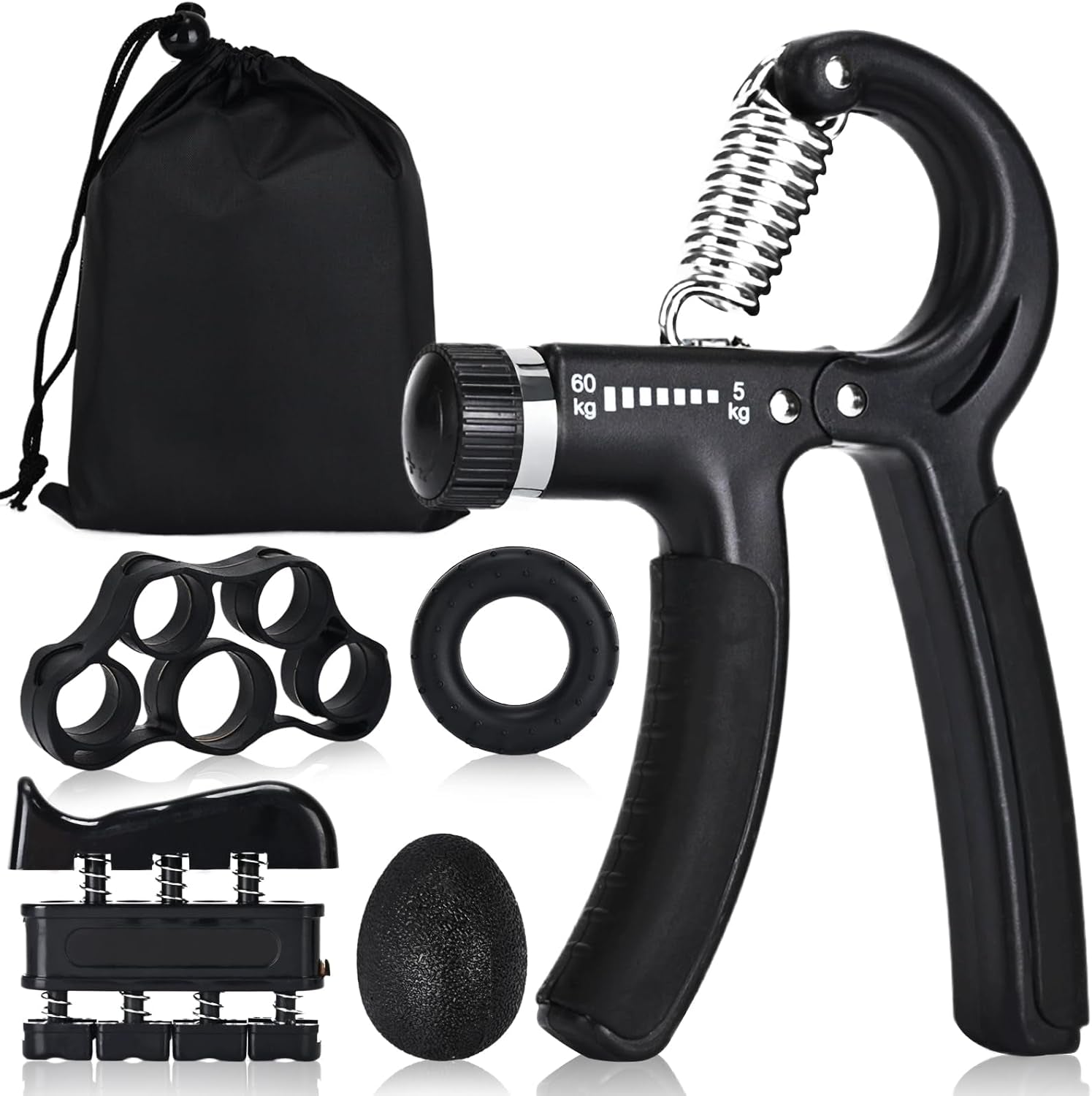 Hand Grip Strengthener,Grip Strength Trainer,22-132 Lbs Adjustable Resistance Forearm Exerciser Workout for Rehabilitation Athletes Climbers Musicians