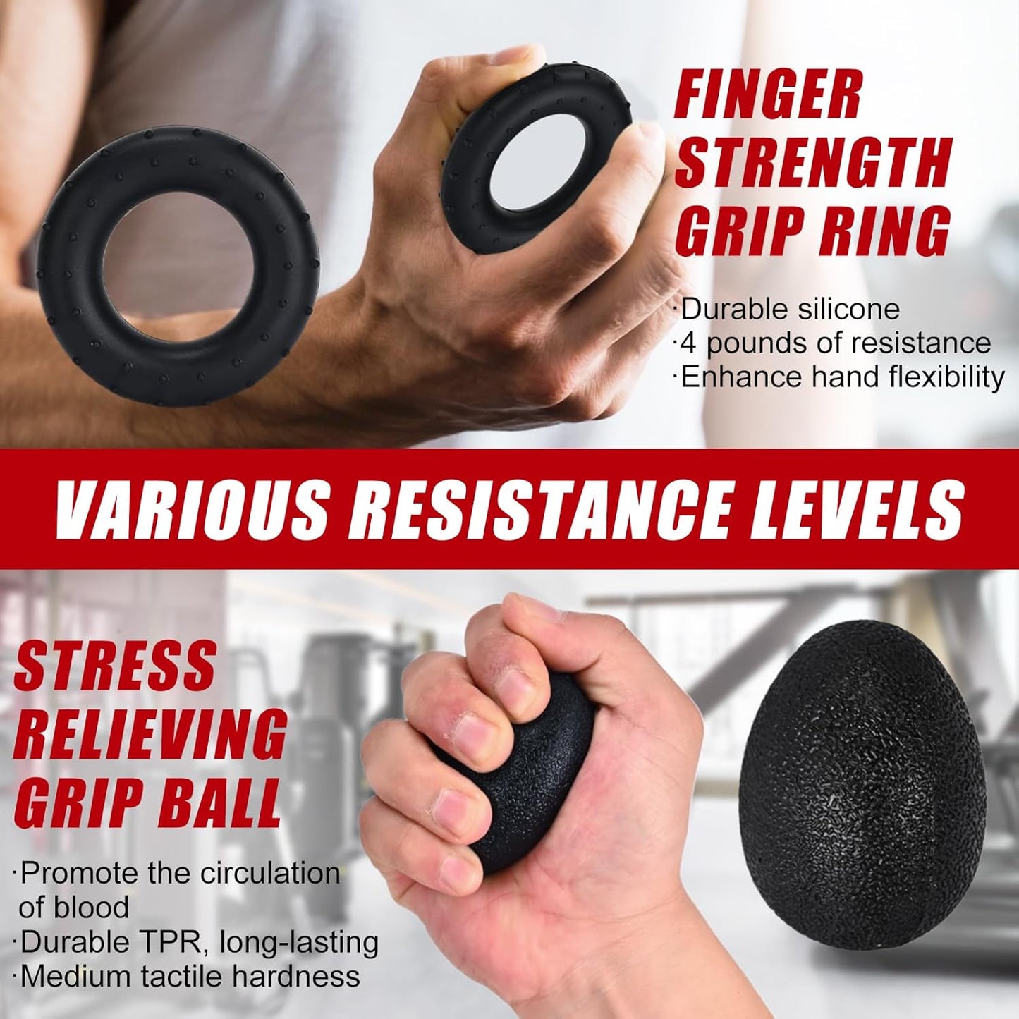 Hand Grip Strengthener,Grip Strength Trainer,22-132 Lbs Adjustable Resistance Forearm Exerciser Workout for Rehabilitation Athletes Climbers Musicians