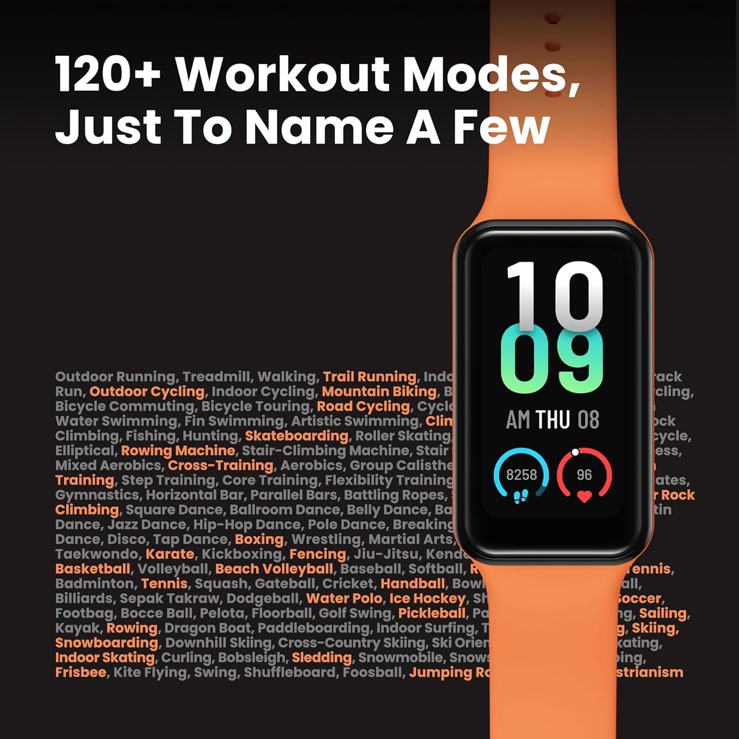 Band 7 Activity Fitness Tracker for Men Women, 18-Day Battery Life, Alexa Built-In, 1.47”AMOLED Display, 24H Heart Rate & SPO₂ Monitoring, 120 Sports Modes, 5 ATM Water Resistant, Black